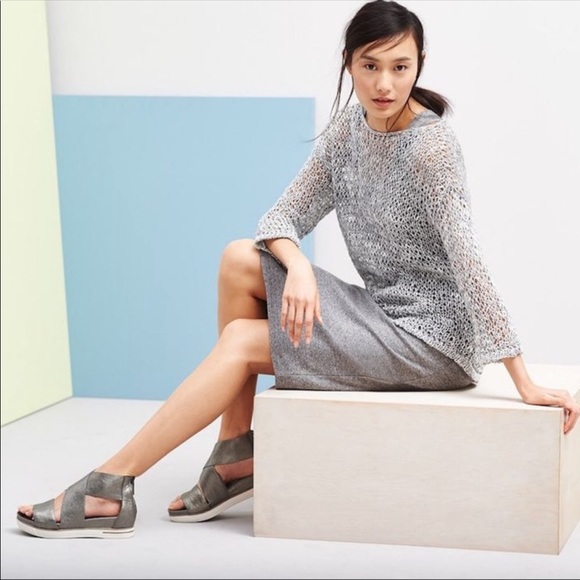 Eileen Fisher Pewter Sport Wedge Sandal - Picture 9 of 11